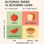 Diagramm zeigt den Vergleich zwischen Glycemic Index und Load zur Blutzucker-Überwachung bei Diabetes. | © GlucoseCode