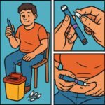 Eine Person führt eine sichere Insulin-Injektion durch, um den Blutzucker bei Diabetes zu regulieren. | © Name