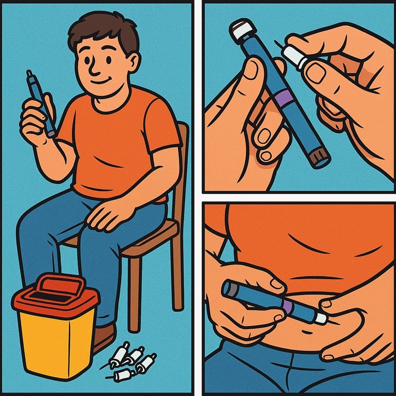 Eine Person führt eine sichere Insulin-Injektion durch, um den Blutzucker bei Diabetes zu regulieren. | © Name