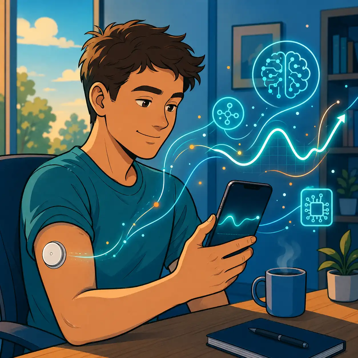 Zukunft-des-Diabetes-CGM-Sensor-und-KI-gestuetzte-Glukosekurve