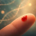Ein Tropfen Blut auf einem Finger symbolisiert die Blutzuckermessung bei Diabetes. | © Name