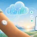 Ein Arm mit einem CGM-Sensor zeigt Daten zur Blutzuckerüberwachung im Kontext von Diabetes-Management. | © GlucoseCode